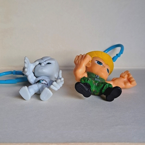 Two Capcom Street Fighter Backpack Hangers Keychain 2" Guile and Seth - Picture 6 of 7
